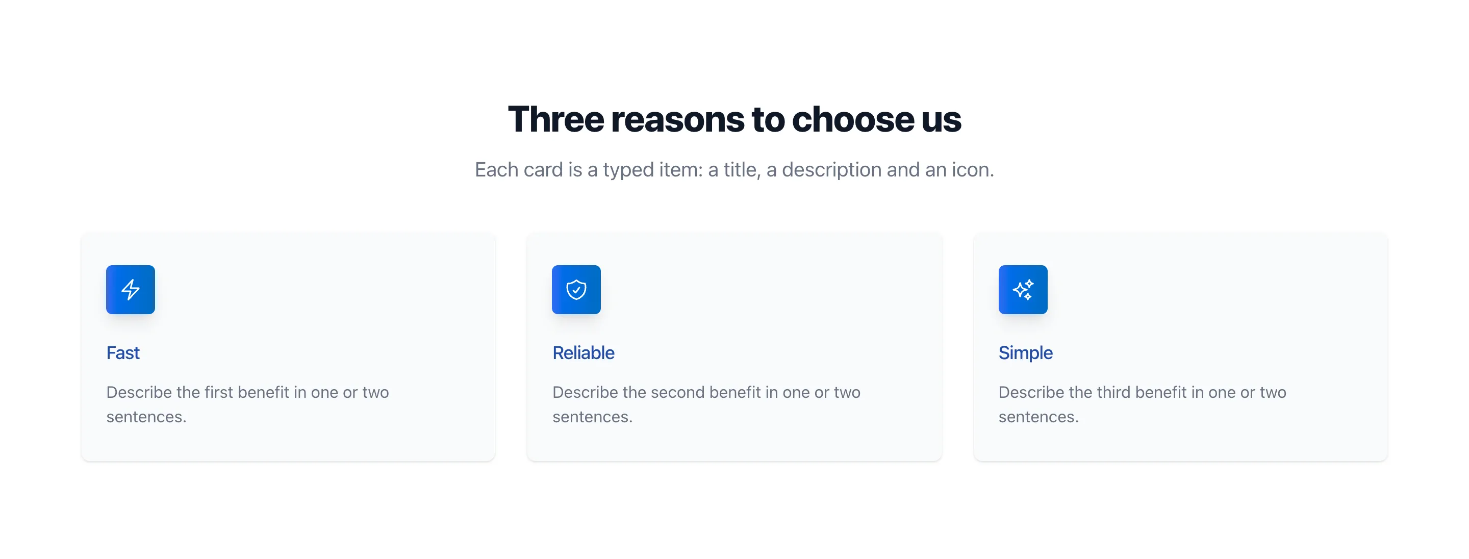 FeatureCards section as rendered